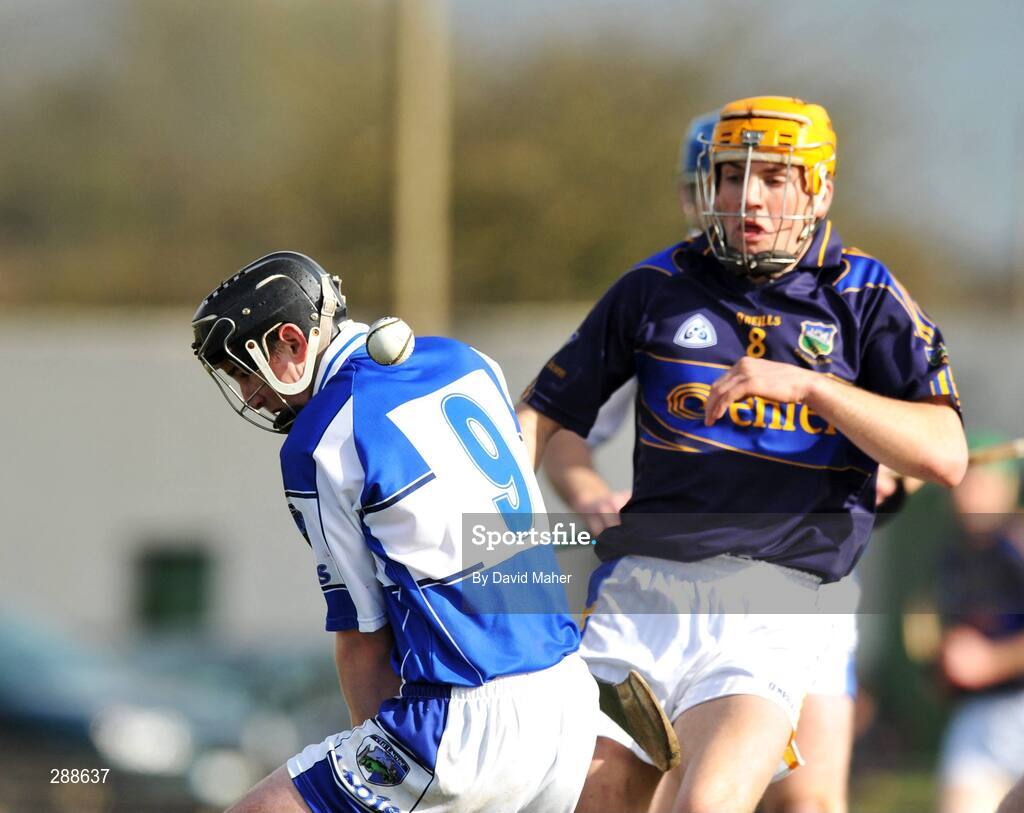 23 March 2008; James Walsh, Laois, in action against James Woodlock, Tipperary. Allianz National Hurling League, Division 1A, Round 5, Tipperary v Laois, Leahy Park, Cashel, Co. Tipperary. Picture credit; David Maher / SPORTSFILE