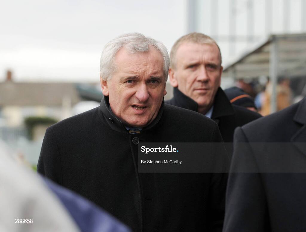 23 March 2008; An Taoiseach Bertie Ahern, T.D., makes his way back to his seat at half-time. Allianz National Football League, Division 2, Round 4, Dublin v Monaghan, Parnell Park, Dublin. Picture credit; Stephen McCarthy / SPORTSFILE
