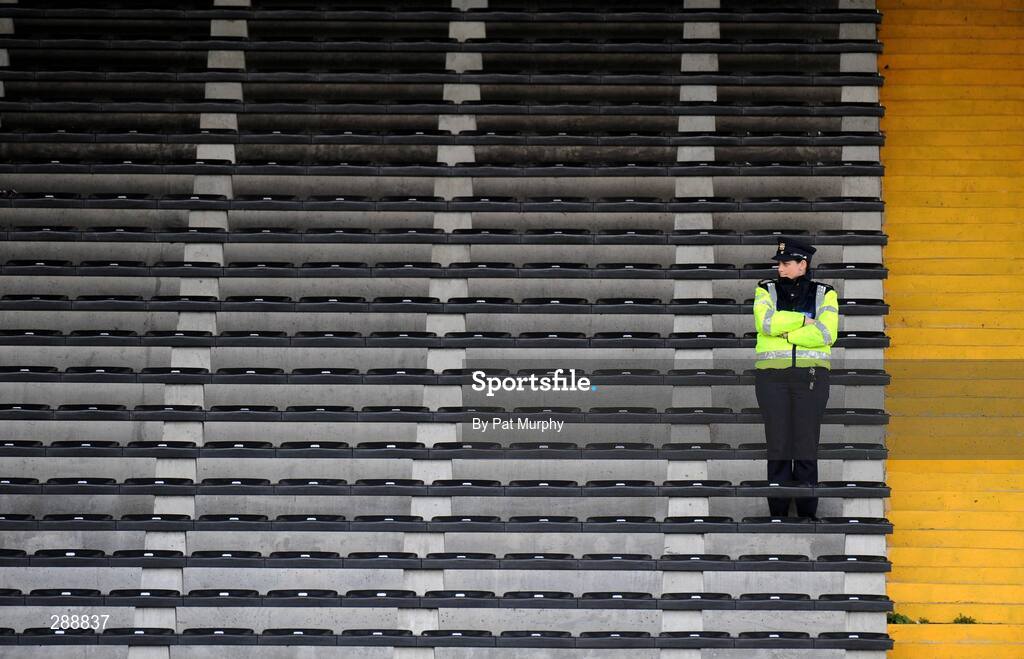 23 March 2008; A member of An Garda Siochana watches the game. Allianz National Hurling League, Division 1A, Round 5, Kilkenny v Antrim, Nowlan Park, Kilkenny. Picture credit; Pat Murphy / SPORTSFILE