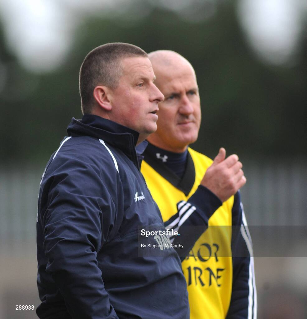 23 March 2008; Dublin manager Paul Caffrey in conversation with selector Paul Clarke. Allianz National Football League, Division 2, Round 4, Dublin v Monaghan, Parnell Park, Dublin. Picture credit; Stephen McCarthy / SPORTSFILE