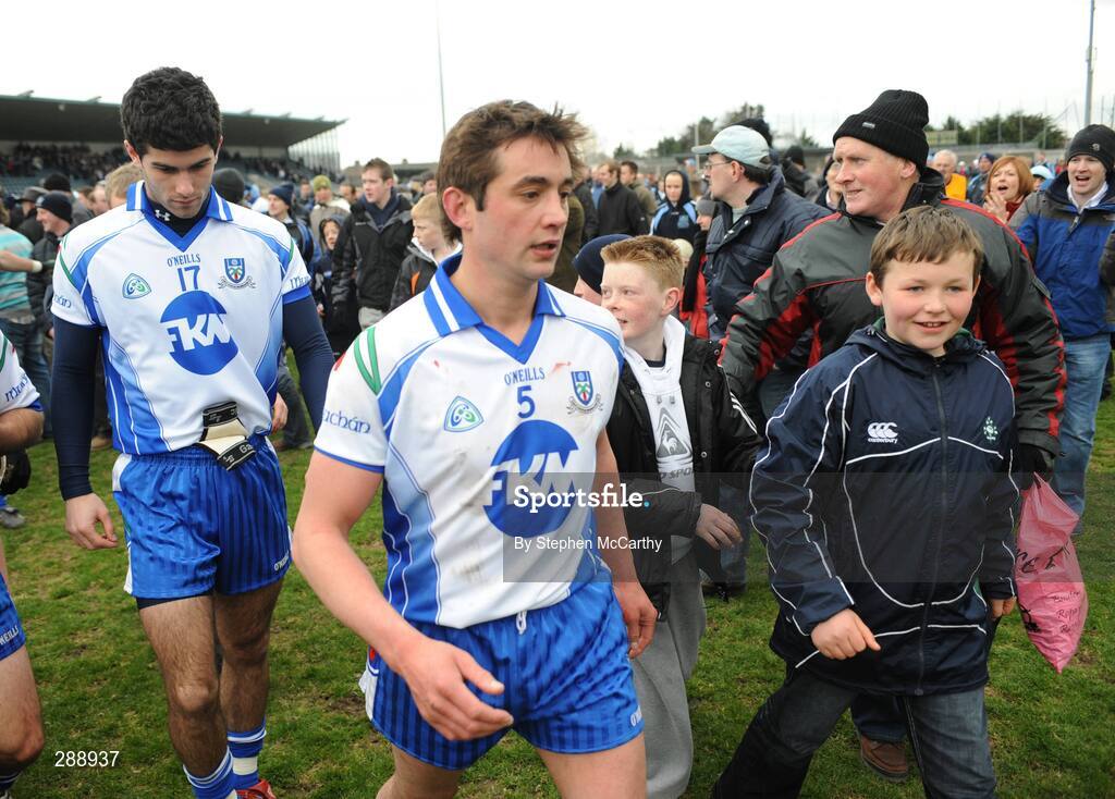 23 March 2008; Monaghan captain Damien Freeman and team-mates are applauded off the pitch after the match by supporters. Allianz National Football League, Division 2, Round 4, Dublin v Monaghan, Parnell Park, Dublin. Picture credit; Stephen McCarthy / SPORTSFILE