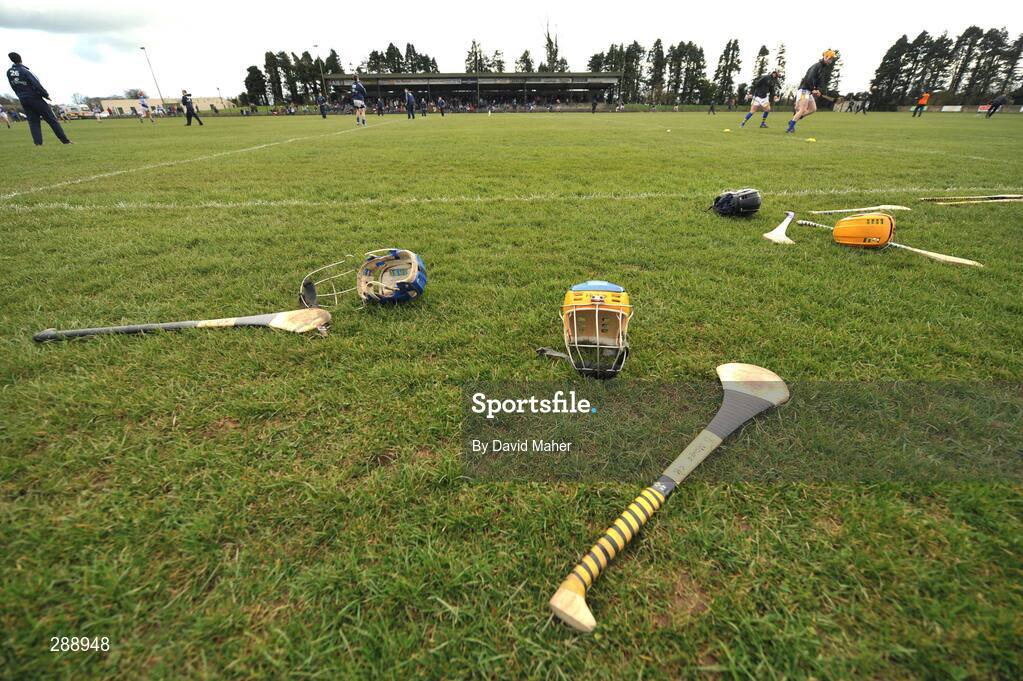 23 March 2008; A general view of hurley's and helmets. Allianz National Hurling League, Division 1A, Round 5, Tipperary v Laois, Leahy Park, Cashel, Co. Tipperary. Picture credit; David Maher / SPORTSFILE