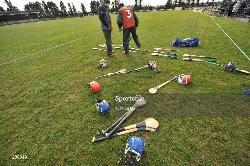 23 March 2008; A general view of hurley's and helmet's. Allianz National Hurling League, Division 1A, Round 5, Tipperary v Laois, Leahy Park, Cashel, Co. Tipperary. Picture credit; David Maher / SPORTSFILE