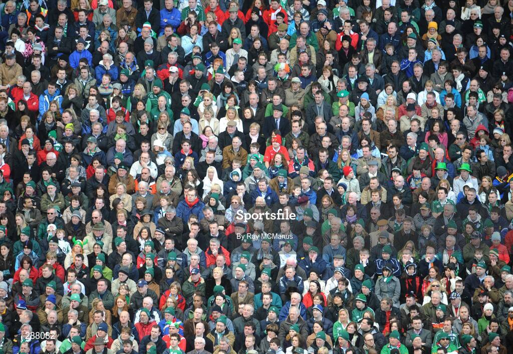 08 March 2008; Ireland and Wales supporters watch the game. RBS Six Nations Rugby Championship, Ireland v Wales, Croke Park, Dublin. Picture credit: Ray McManus / SPORTSFILE