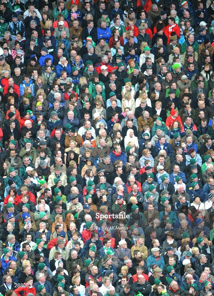 08 March 2008; Ireland and Wales supporters watch the game. RBS Six Nations Rugby Championship, Ireland v Wales, Croke Park, Dublin. Picture credit: Ray McManus / SPORTSFILE
