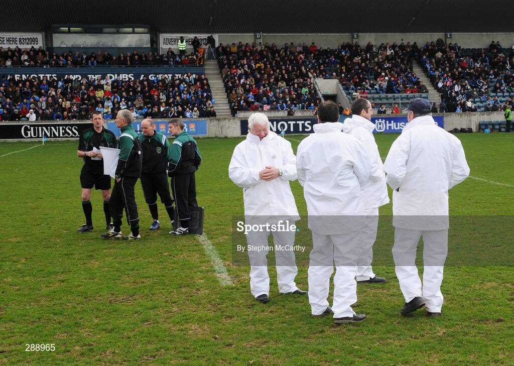 23 March 2008; The referee and his officials before the game. Allianz National Football League, Division 2, Round 4, Dublin v Monaghan, Parnell Park, Dublin. Picture credit; Stephen McCarthy / SPORTSFILE