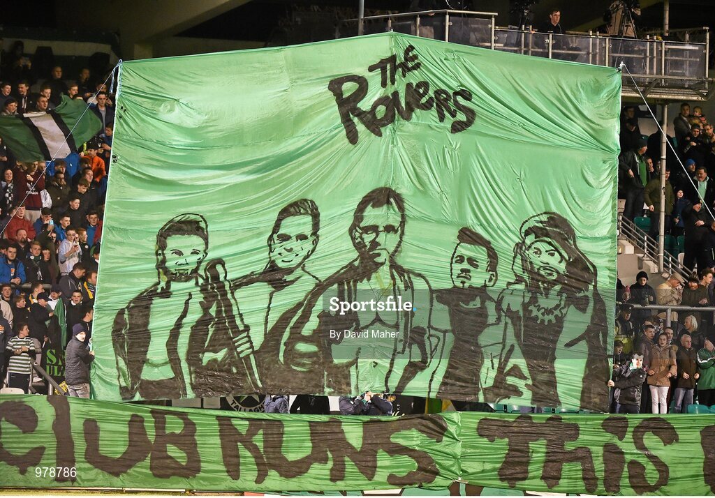 27 March 2015; , Shamrock Rovers supporters before the start of the game. SSE Airtricity League Premier Division, Shamrock Rovers v Bohemians. Tallaght Stadium, Tallaght, Co. Dublin. Picture credit: David Maher / SPORTSFILE