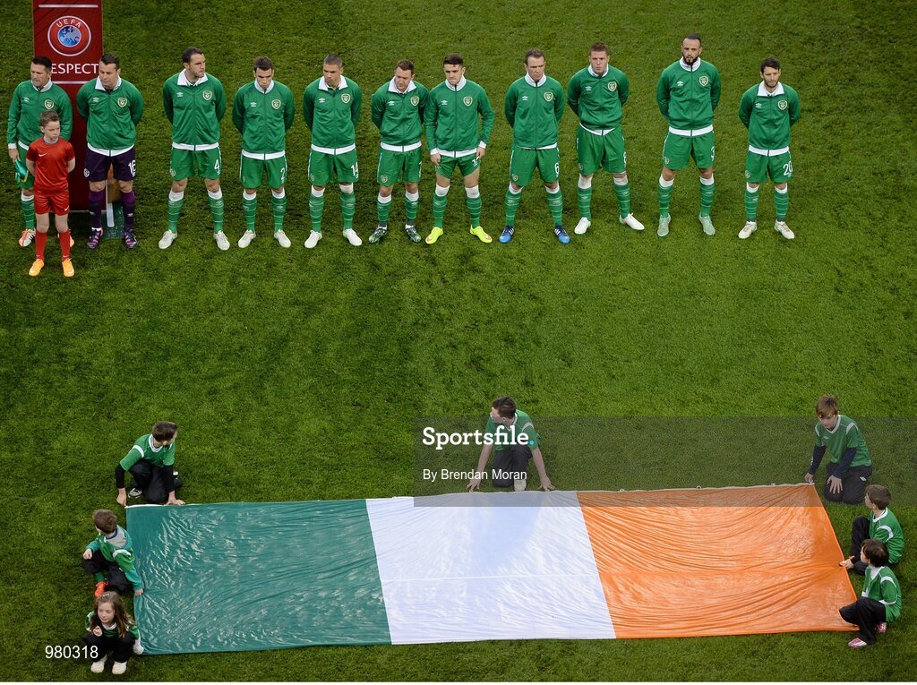 29 March 2015; The Republic of Ireland team. UEFA EURO 2016 Championship Qualifier, Group D, Republic of Ireland v Poland. Aviva Stadium, Lansdowne Road, Dublin. Picture credit: Brendan Moran / SPORTSFILE