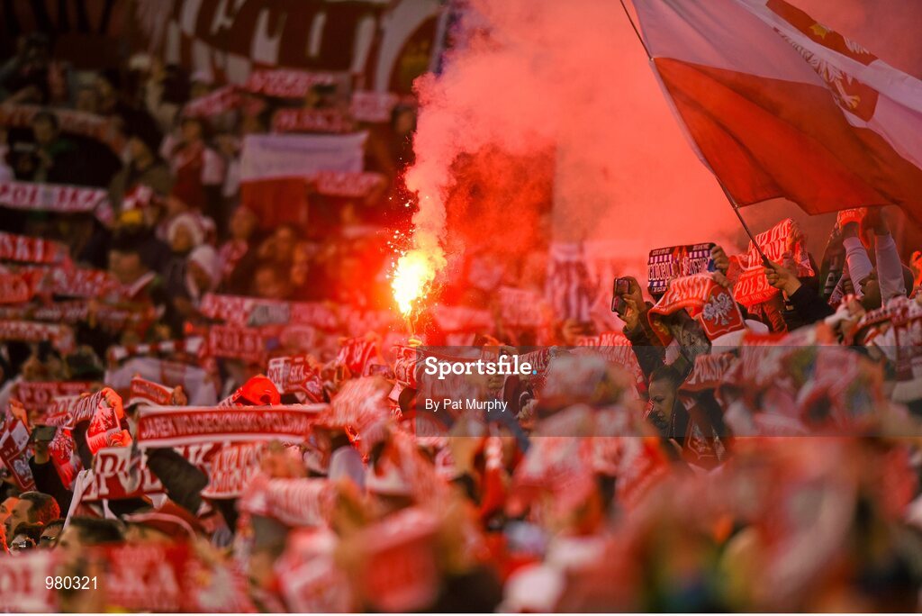 29 March 2015; Poland supporters before the game. UEFA EURO 2016 Championship Qualifier, Group D, Republic of Ireland v Poland. Aviva Stadium, Lansdowne Road, Dublin. Picture credit: Pat Murphy / SPORTSFILE