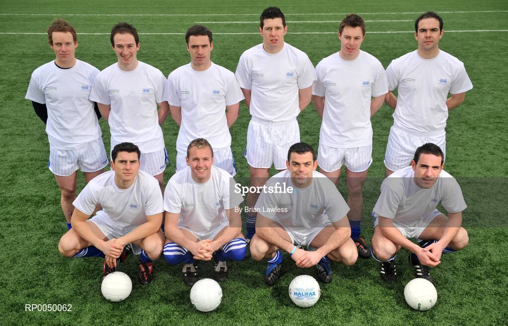 8 April 2008; Halifax has unveiled ten top inter-county stars as Brand Ambassadors to support the Halifax GaelicPerformance Summer Camps in 2008. The role of the ambassadors will include attending the camps and developing a specially designed Gaelic Skills training poster for children as well as other initiatives to be launched over the coming month. The ambassadors are, back from left, Dermot McArdle, founder of GaelicPerformance Camps, Alan Dillon, Mayo, Alan Kerins, Galway, Sean Cavanagh, Tyrone, Stephen Bray, Meath and Paul Finlay, Monaghan, with, front from left, Bernard Brogan, Dublin, James Masters, Cork, Paul Casey, Dublin and Declan O'Sullivan, Kerry. University College Dublin, Belfield, Dublin. Picture credit: Brian Lawless / SPORTSFILE