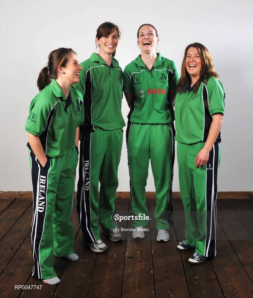 17 April 2008; A new series focusing on Irish women involved in sport at the highest level begins on Setanta Ireland on Monday April 21st next. 'Winning Women' will be broadcast at 9.30pm. The series celebrates young Irish women sports stars and examines life on and off the competitive field. Pictured are, from left, Ireland cricketers Cecilia Joyce, Jill and Heather Whelan and Isobel Joyce. Digital Exchange, The Digital Hub, Crane Street, Dublin. Picture credit: Brendan Moran / SPORTSFILE