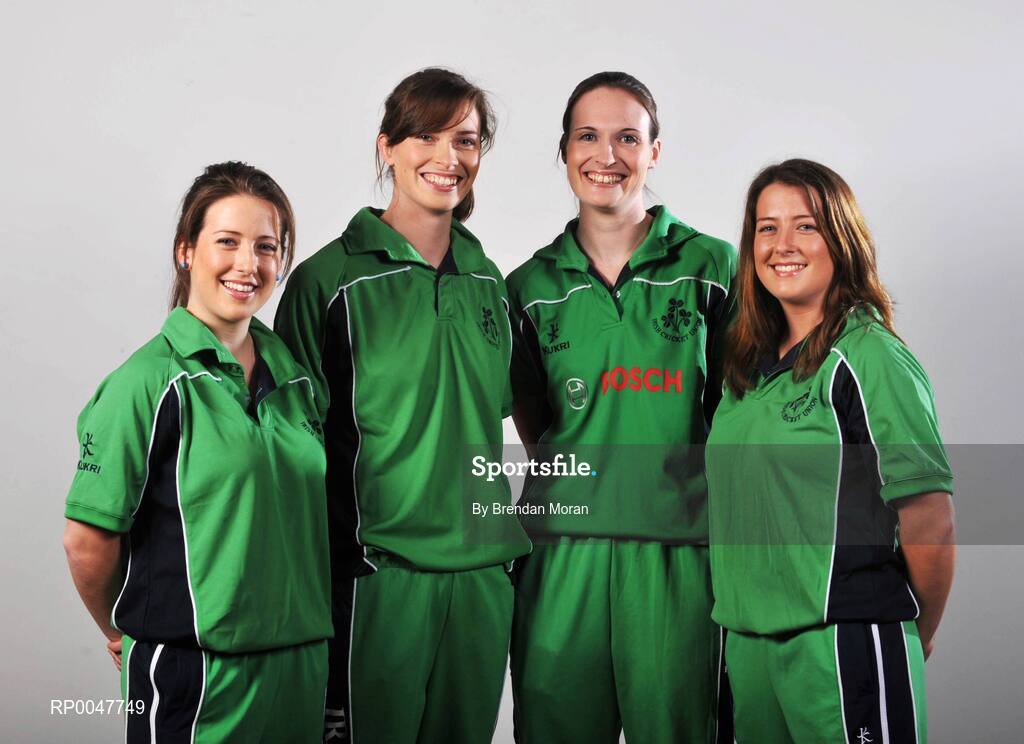 17 April 2008; A new series focusing on Irish women involved in sport at the highest level begins on Setanta Ireland on Monday April 21st next. 'Winning Women' will be broadcast at 9.30pm. The series celebrates young Irish women sports stars and examines life on and off the competitive field. Pictured are, from left, Ireland cricketers Cecilia Joyce, Jill and Heather Whelan and Isobel Joyce. Digital Exchange, The Digital Hub, Crane Street, Dublin. Picture credit: Brendan Moran / SPORTSFILE
