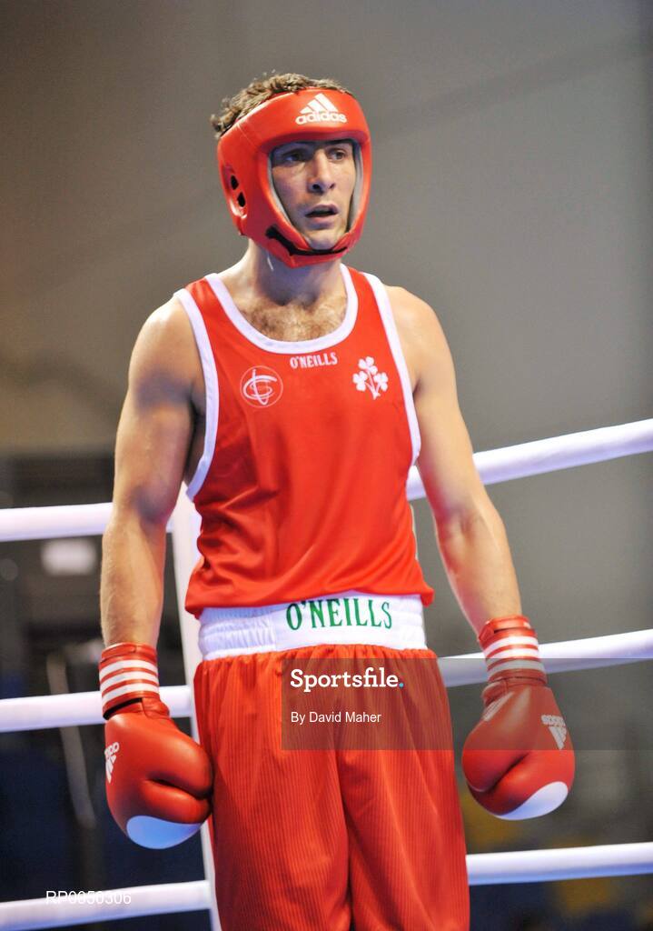 12 April 2008; Kenneth Egan, Light Heavy weight 91kg, during his bout with Kennedy Katende, Sweden, at the final Olympic Qualifying tournament. Olympic Centre, Nikaia, Athens, Greece. Picture credit: David Maher / SPORTSFILE