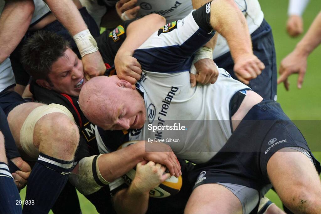 18 April 2008; Leinster's Bernard Jackman is tackled by Edinburgh's Allister Hogg. Magners League, Edinburgh Rugby v Leinster, Murrayfield, Edinburgh, Scotland. Picture credit: Dave Gibson / SPORTSFILE