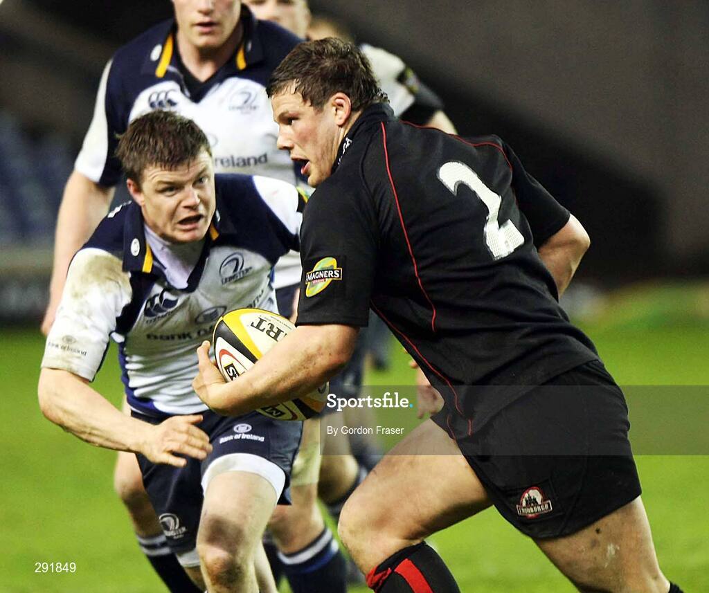 18 April 2008; Ross Ford, Edinburgh Rugby in action against Brian O'Driscoll, Leinster. Magners League, Edinburgh Rugby v Leinster, Murrayfield, Edinburgh, Scotland. Picture credit: Gordon Fraser / SPORTSFILE