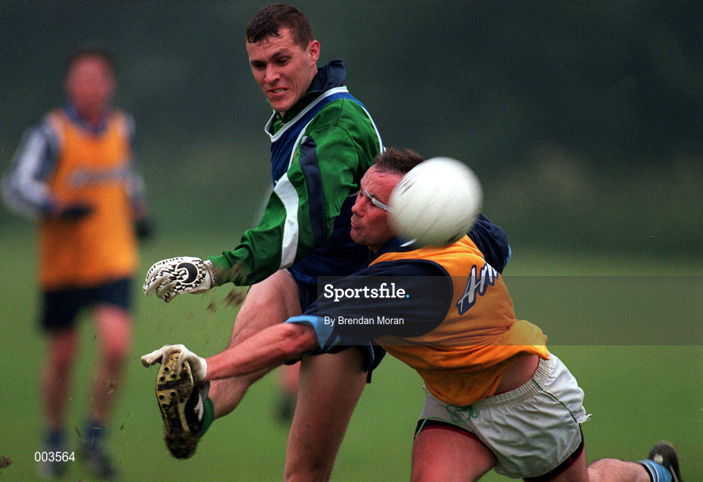 10 June 1997; Ciaran Whelan in action against Paul Curran during a Dublin GAA Senior Football Training Session in Santry, Dublin. Photo by Brendan Moran/Sportsfile