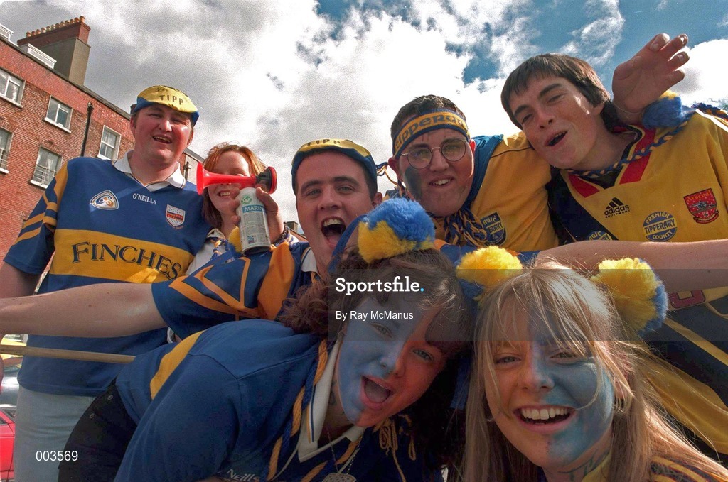 14 September 1997; Tipperary fans prior to the Guinness All Ireland Hurling Final match between Clare and Tipperary at Croke Park in Dublin. Photo by Ray McManus/Sportsfile