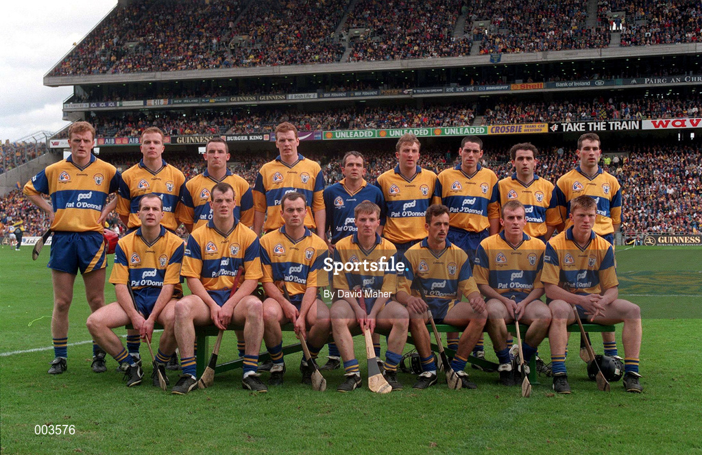 14 September 1997; Clare team prior to the Guinness All-Ireland Senior Hurling Championship Final between Clare and Tipperary at Croke Park in Dublin. Photo by David Maher/Sportsfile