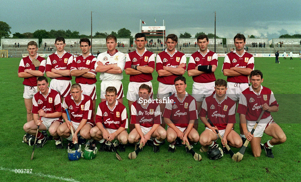 28 August 1997; Galway team portrait ahead of the Church & General National Hurling League Semi-Final match between Galway and Tipperary at Cusack Park in Ennis, Clare. Photo Sportsfile