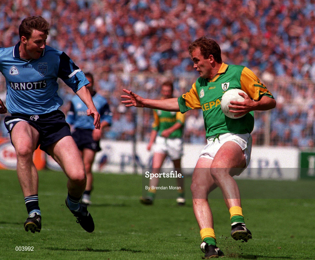 15 June 1997; John McDermott of Meath in action against Paul Bealin of Dublin during the GAA Senior Football Championship Quarter-Final match between Meath and Dublin at Croke Park in Dublin. Photo by Brendan Moran/Sportsfile