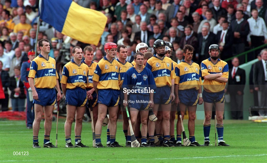 14 September 1997; The Clare team prior to the Guinness All Ireland Hurling Final match between Clare and Tipperary at Croke Park in Dublin. Photo by Ray McManus/Sportsfile