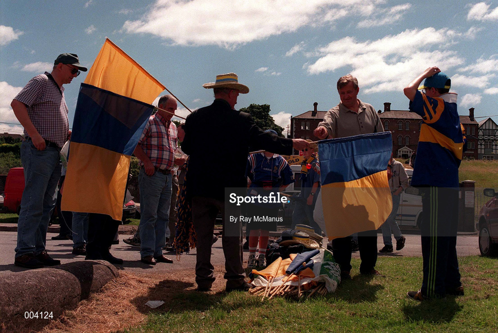 6 July 1997; Flag sellers ahead of the GAA Munster Senior Hurling Championship Final match between Clare and Tipperary at Páirc Uí Chaoimh in Cork. Photo by Ray McManus/Sportsfile