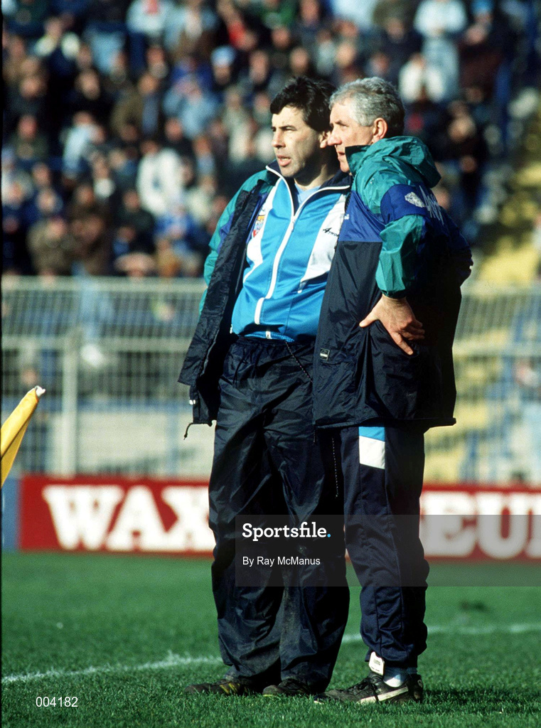 20 September 1992; Dublin manager Paddy Cullen, right, and selector Jim Brogan during the All-Ireland Senior Football Championship Final match between Donegal and Dublin at Croke Park in Dublin. Photo by Ray McManus/Sportsfile
