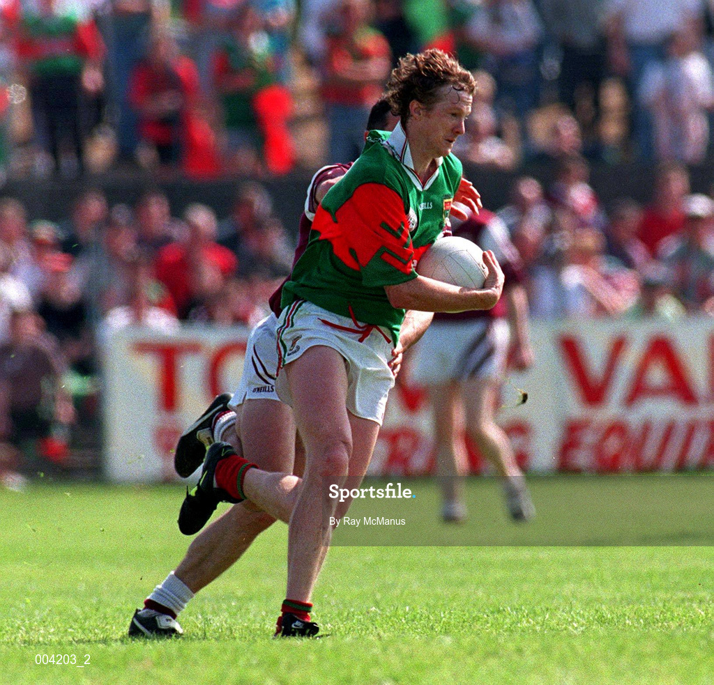25 May 1997; Pat Fallon of Mayo in action during the GAA Football Senior Championship Quarter-Final match between Galway and Mayo at Tuam Stadium in Tuam, Galway. Photo by Ray McManus/Sportsfile