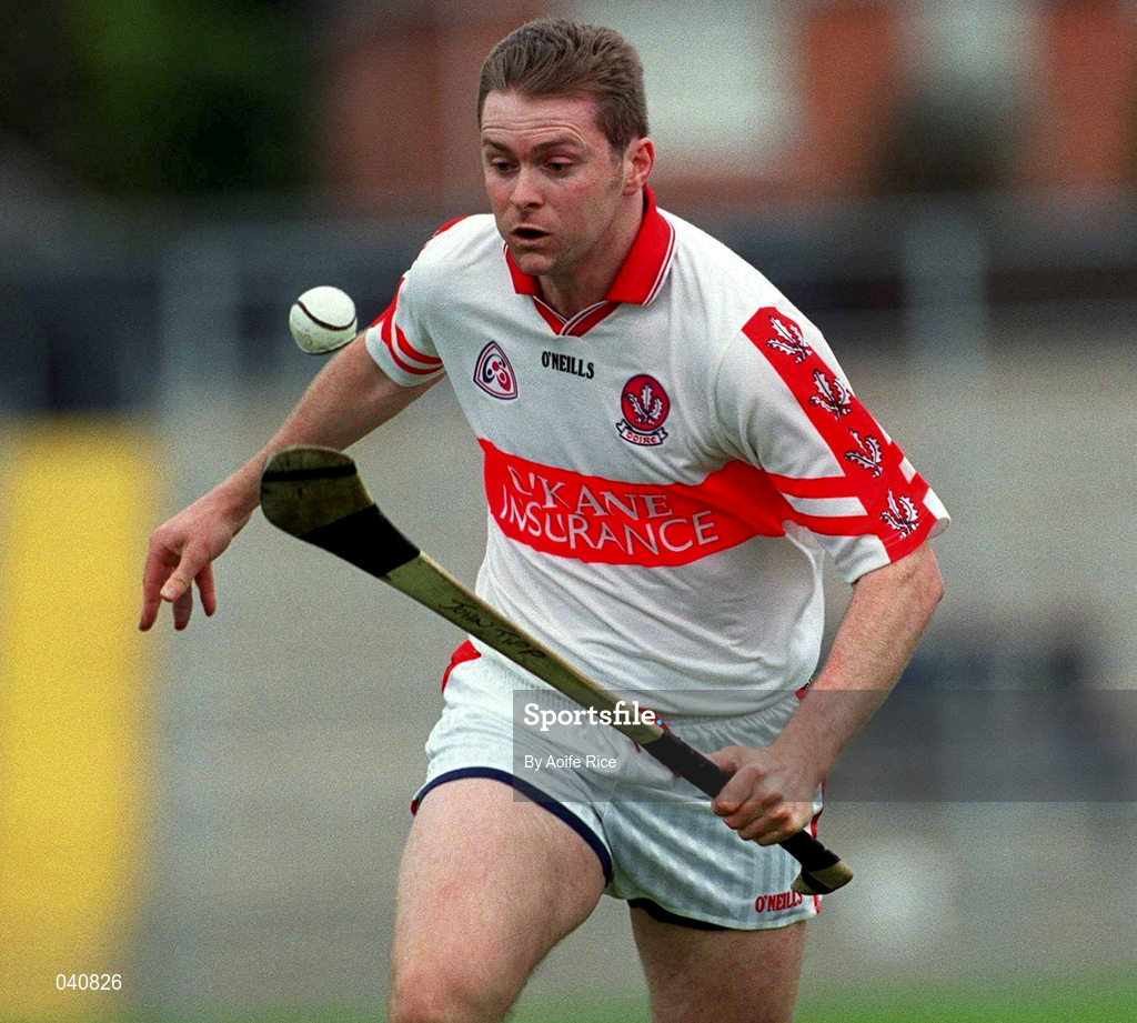 11 June 2000; John O'Dwyer of Derry during the Guinness Ulster Senior Hurling Championship Semi-Final between Derry and Down at Casement Park in Belfast, Antrim. Photo by Aoife Rice/Sportsfile
