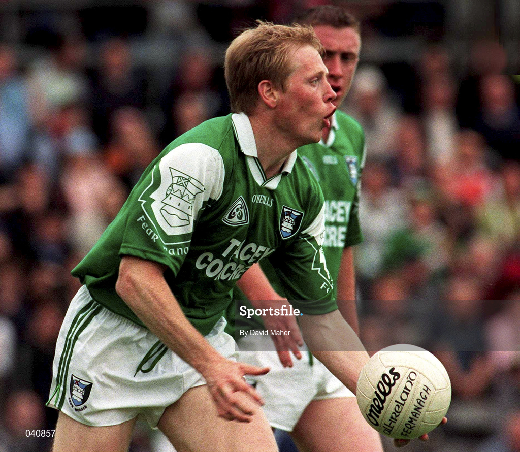 25 June 2000; Liam McBarron of Fermanagh during the Bank of Ireland Ulster Senior Football Championship Semi-Final match between Armagh and Fermanagh at St Tiernach's Park in Clones, Monaghan. Photo by David Maher/Sportsfile