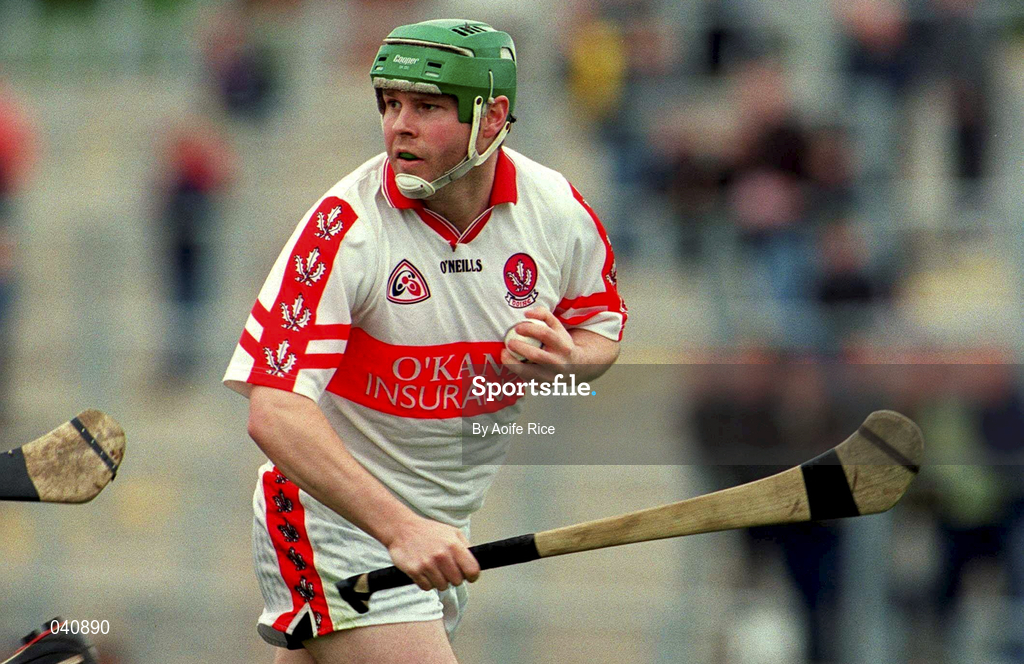 11 June 2000; Michael Collins of Derry during the Guinness Ulster Senior Hurling Championship Semi-Final between Derry and Down at Casement Park in Belfast, Antrim. Photo by Aoife Rice/Sportsfile