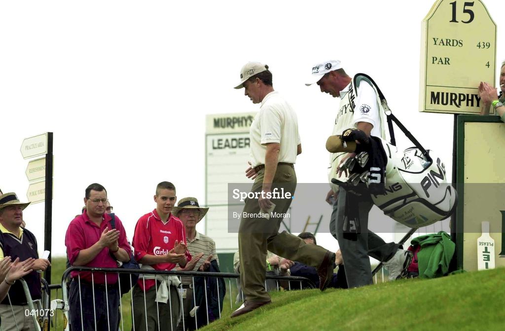 29 June 2000; Miguel Angel Jiminez of Spain makes his way back to the clubhouse after retiring on the 15th tee box during the first day of the Murphy's Irish Open Golf Championship at Ballybunion Golf Club in Kerry. Photo by Brendan Moran/Sportsfile