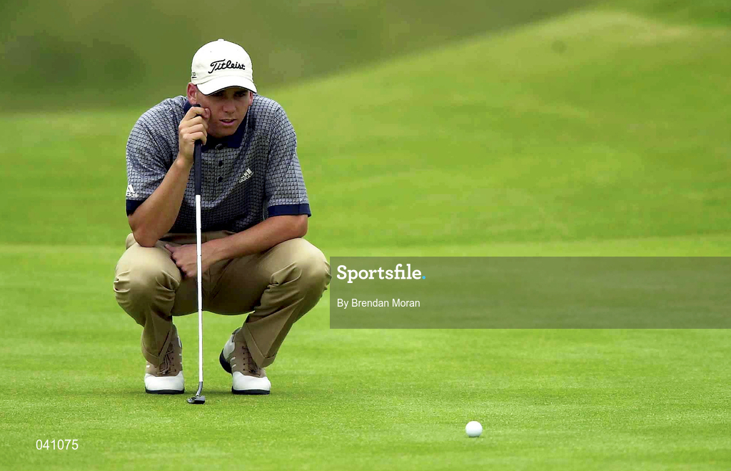 29 June 2000; Sergio Garcia of Spain lines up a putt for a birdie on the 13th green during the first day of the Murphy's Irish Open Golf Championship at Ballybunion Golf Club in Kerry. Photo by Brendan Moran/Sportsfile
