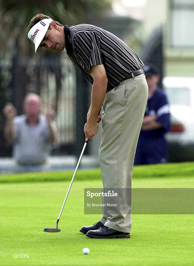 30 June 2000; Padraig Harrington of Ireland putts for a birdie on the 15th green during the second day of the Murphy's Irish Open Golf Championship at Ballybunion Golf Club in Kerry. Photo by Brendan Moran/Sportsfile