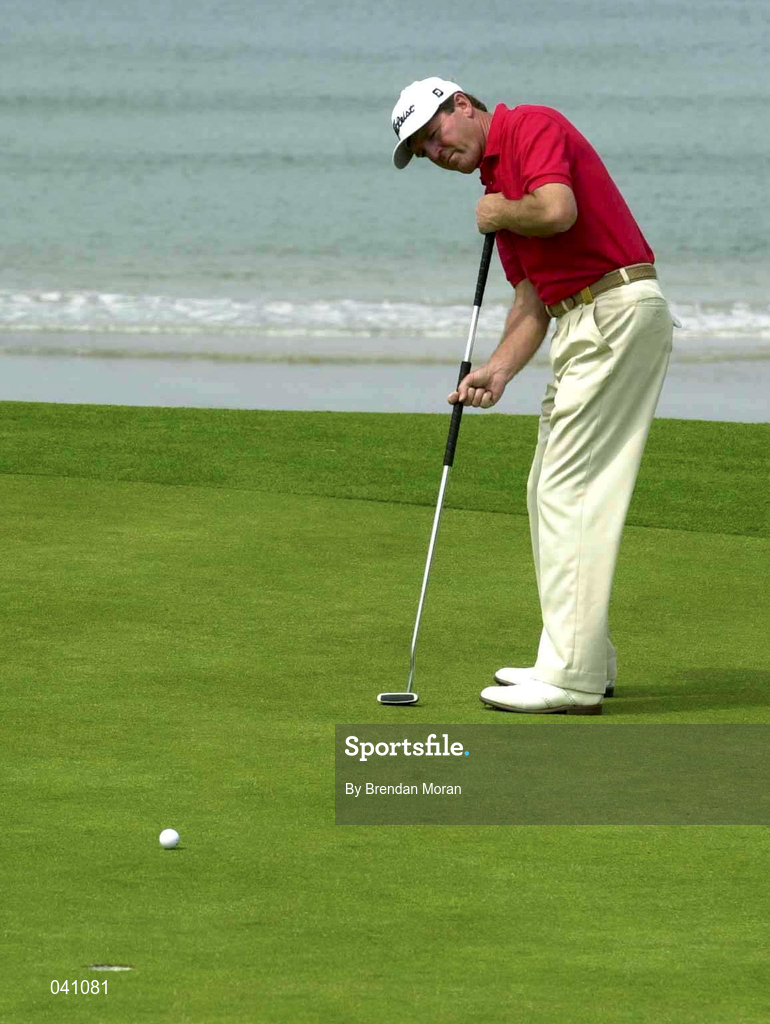 29 June 2000; Des Smyth of Ireland putts on the sixth green during the first day of the Murphy's Irish Open Golf Championship at Ballybunion Golf Club in Kerry. Photo by Brendan Moran/Sportsfile