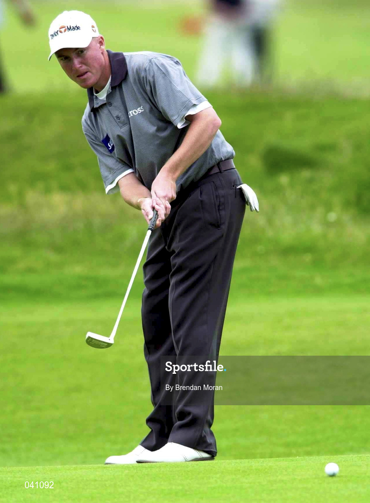 30 June 2000; Patrik Sjoland of Sweden putts on the 12th green during the second day of the Murphy's Irish Open Golf Championship at Ballybunion Golf Club in Kerry. Photo by Brendan Moran/Sportsfile