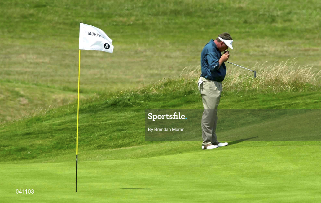 29 June 2000; Darren Clarke of Northern Ireland lights up a cigar on the eighth green during the first day of the Murphy's Irish Open Golf Championship at Ballybunion Golf Club in Kerry. Photo by Brendan Moran/Sportsfile