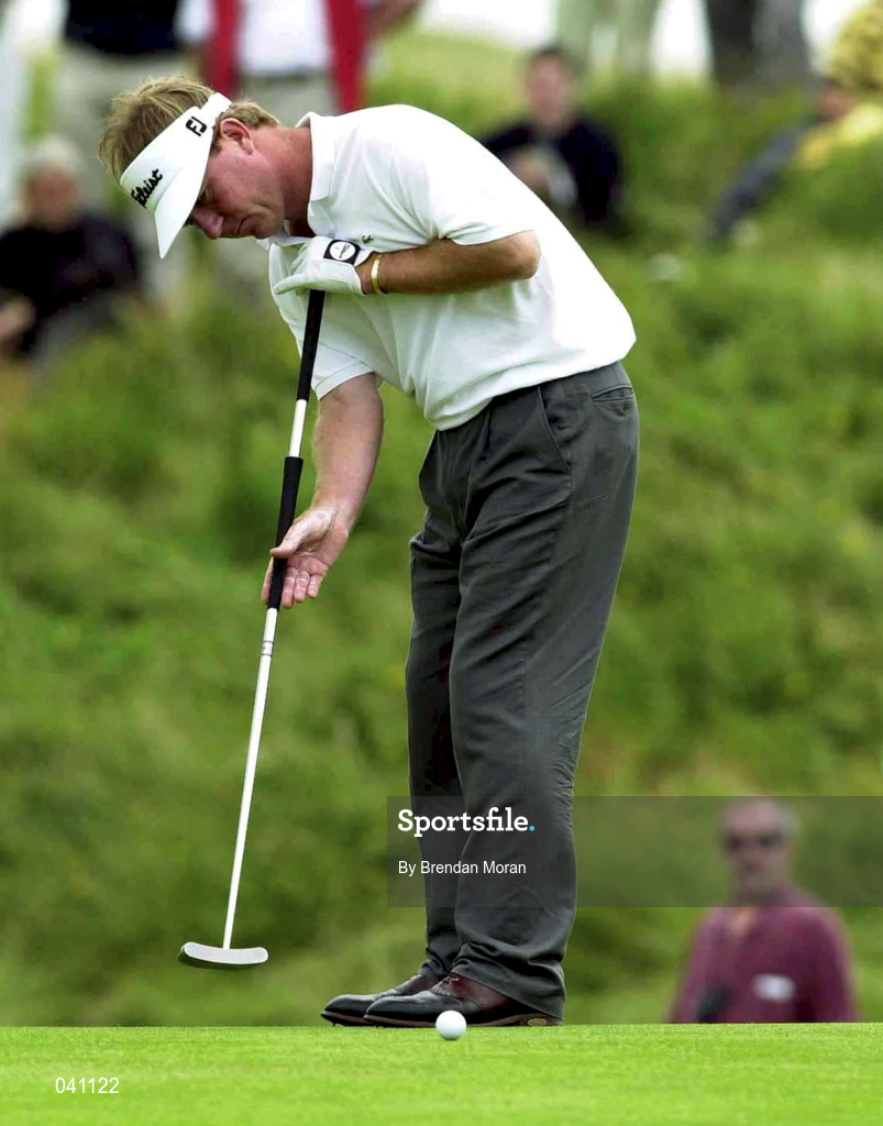 30 June 2000; Philip Walton of Ireland putts on the 8th green during the second day of the Murphy's Irish Open Golf Championship at Ballybunion Golf Club in Kerry. Photo by Brendan Moran/Sportsfile