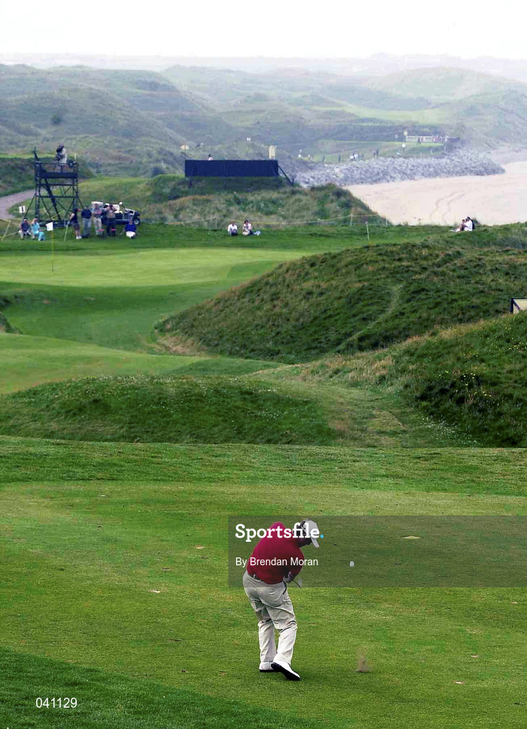 29 June 2000; Des Smyth of Ireland plays his second shot to the sixth green during the first day of the Murphy's Irish Open Golf Championship at Ballybunion Golf Club in Kerry. Photo by Brendan Moran/Sportsfile