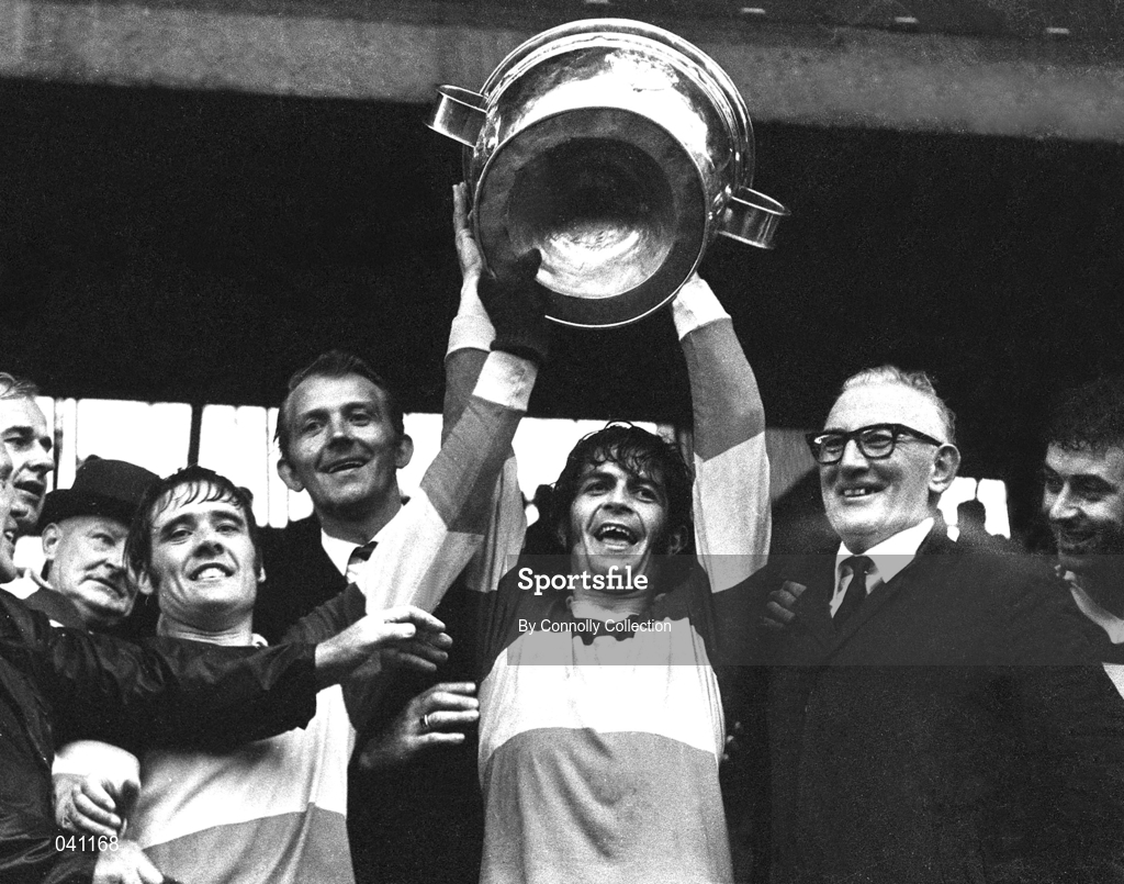 26 September 1971; Offaly captain Willie Bryan lifts the Sam Maguire Cup after the All-Ireland Senior Football Championship Final match between Offaly and Galway at Croke Park in Dublin. Photo by Connolly Collection/Sportsfile