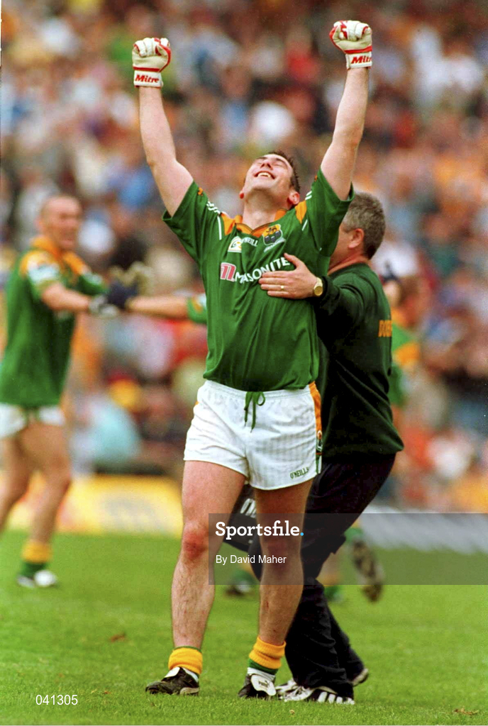 2 July 2000; Ciaran Murray of Leitrim celebrates after victory in the Bank of Ireland Connacht Senior Football Championship Semi-Final match between Roscommon and Leitrim in Dr. Hyde Park in Roscommon. Photo by David Maher/Sportsfile