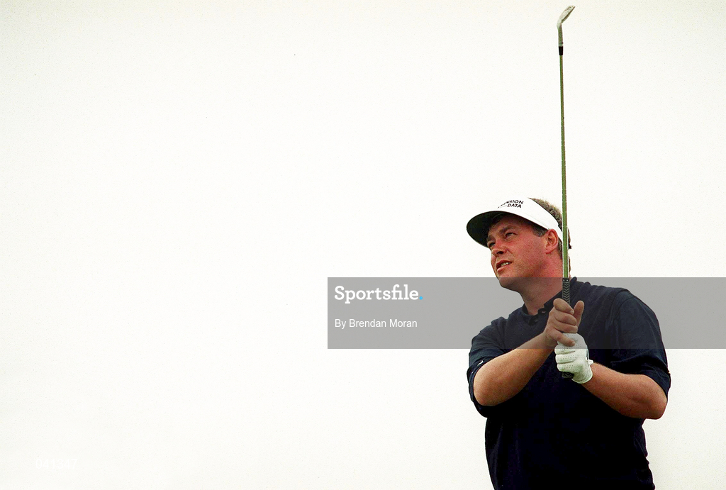 30 June 2000; Darren Clarke of Northern Ireland watches his tee shot from the 3rd tee box during the second day of the Murphy's Irish Open Golf Championship at Ballybunion Golf Club in Kerry. Photo by Brendan Moran/Sportsfile