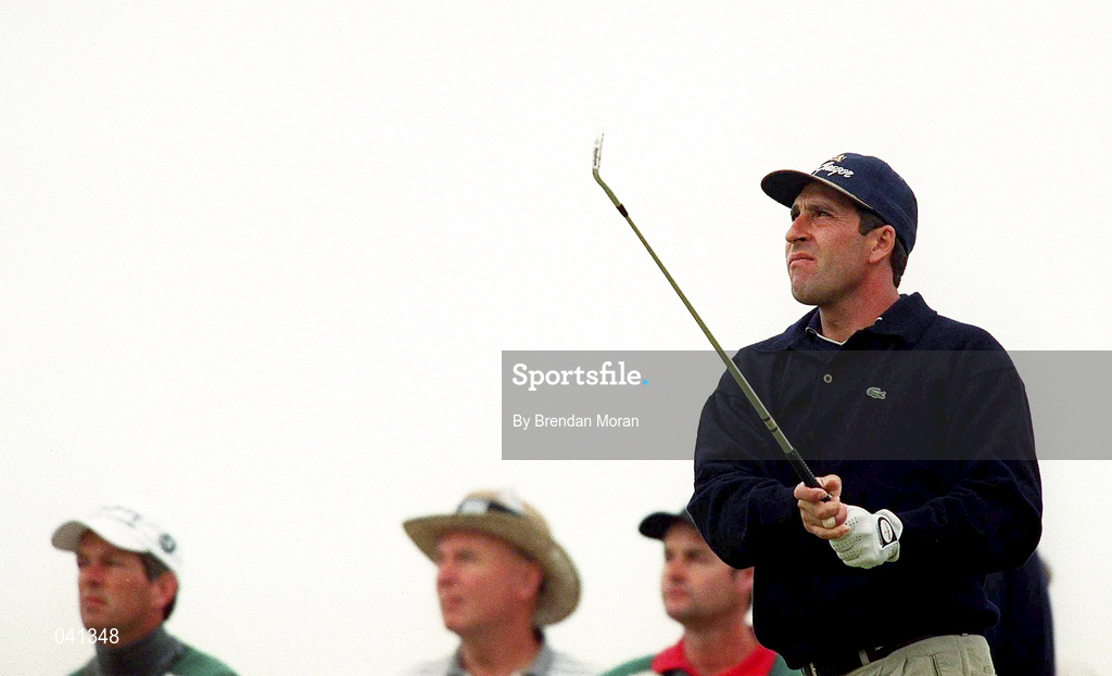 30 June 2000; Jose Maria Olazabal of Spain watches his tee shot from the 3rd tee box during the second day of the Murphy's Irish Open Golf Championship at Ballybunion Golf Club in Kerry. Photo by Brendan Moran/Sportsfile