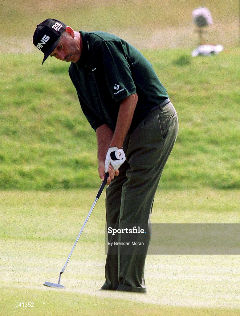 30 June 2000; Mark James of England putts on the 11th green during the second day of the Murphy's Irish Open Golf Championship at Ballybunion Golf Club in Kerry. Photo by Brendan Moran/Sportsfile