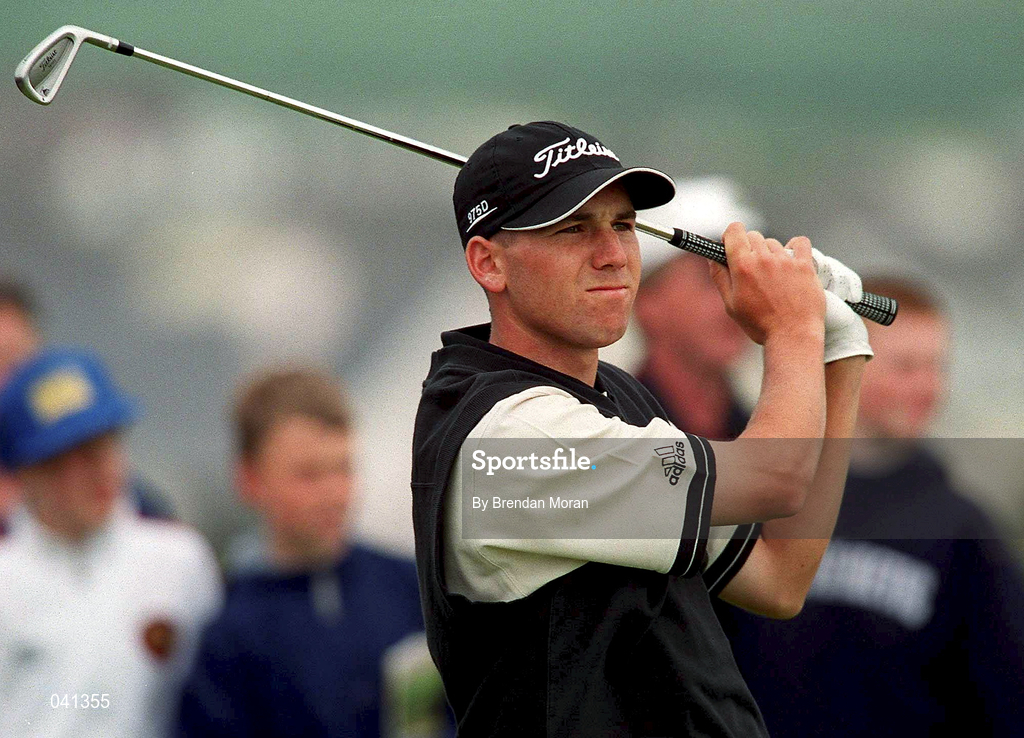30 June 2000; Sergio Garcia of Spain watches his shot from the 14th tee box during the second day of the Murphy's Irish Open Golf Championship at Ballybunion Golf Club in Kerry. Photo by Brendan Moran/Sportsfile