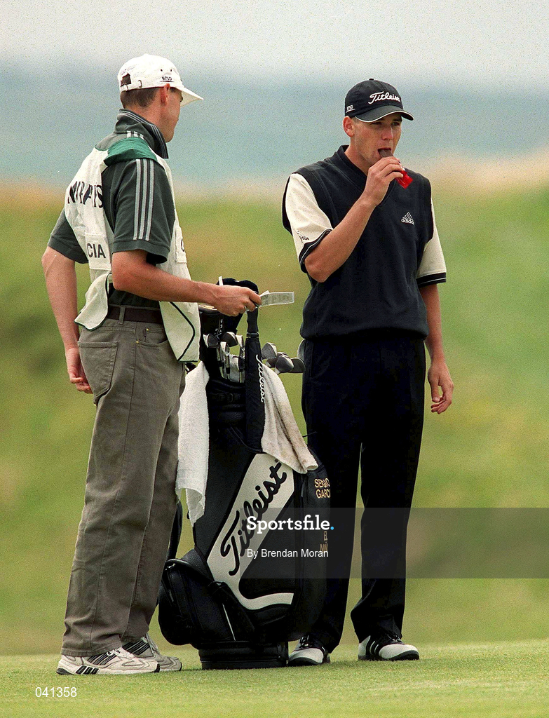 30 June 2000; Sergio Garcia of Spain waits his turn on the 14th fairway during the second day of the Murphy's Irish Open Golf Championship at Ballybunion Golf Club in Kerry. Photo by Brendan Moran/Sportsfile