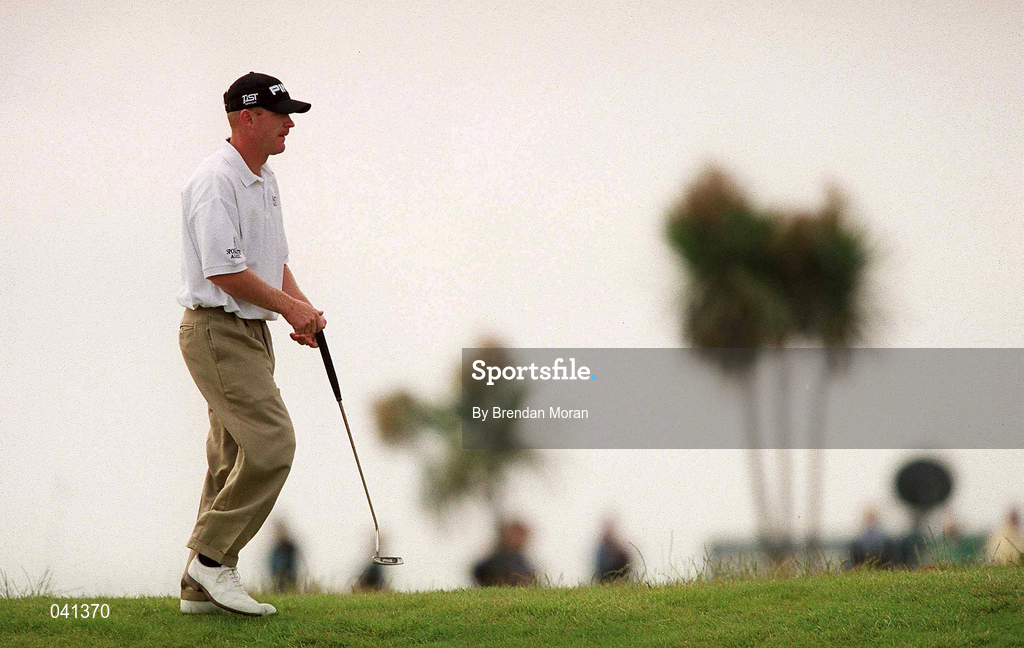 30 June 2000; Richard Coughlan of Ireland makes his way to the 12th tee box during the second day of the Murphy's Irish Open Golf Championship at Ballybunion Golf Club in Kerry. Photo by Brendan Moran/Sportsfile