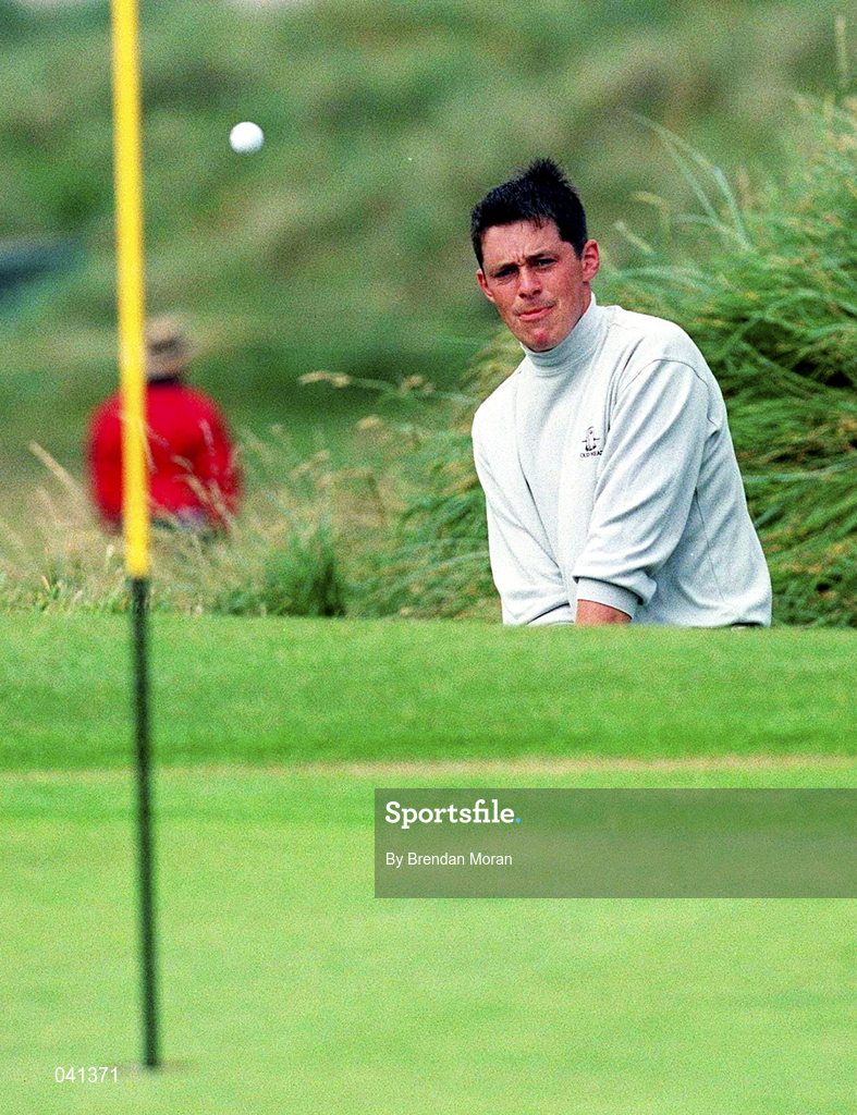 30 June 2000; Mark Murphy of Ireland chips up onto the ninth green during the second day of the Murphy's Irish Open Golf Championship at Ballybunion Golf Club in Kerry. Photo by Brendan Moran/Sportsfile
