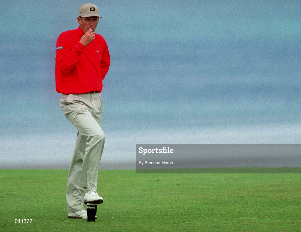 30 June 2000; Steen Tinning of Denmark waits his turn on the 10th tee box during the second day of the Murphy's Irish Open Golf Championship at Ballybunion Golf Club in Kerry. Photo by Brendan Moran/Sportsfile