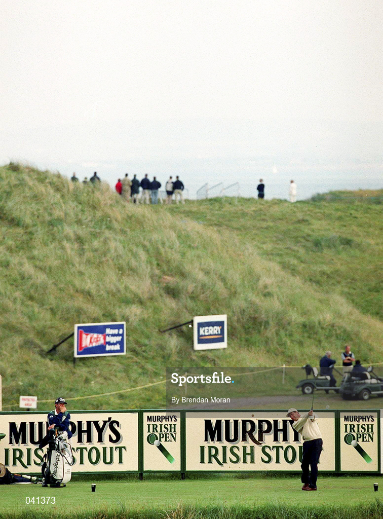 30 June 2000; Jose Maria Olazabal of Spain plays his tee shot to the Par 3 ninth green during the second day of the Murphy's Irish Open Golf Championship at Ballybunion Golf Club in Kerry. Photo by Brendan Moran/Sportsfile